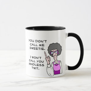 Caneca Não me chame docinho, Twit estúpido