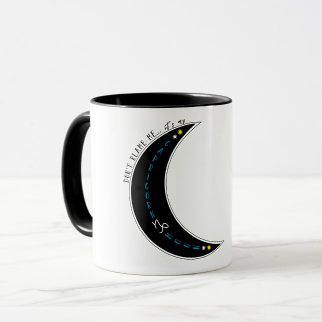Caneca Não me Culpe... é meu Zodíaco Lua em Capricórnio (Frente Esquerda)