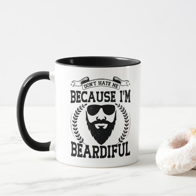 Caneca Não Me Odeie Porque Eu Sou Barbudo Amantes de Barb (Com Donut)