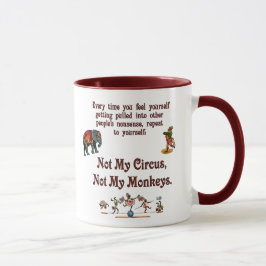 Caneca Não meus macacos, não meu circo