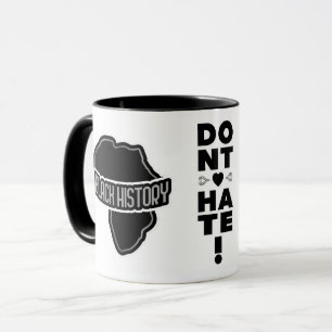 Caneca Não Odeie a História Negra em BRANCO