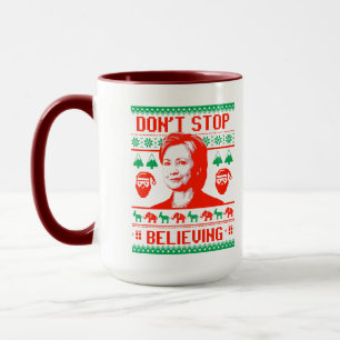 Caneca Não pare de acreditar no Natal da Hillary