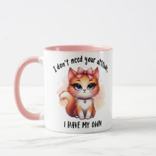 Caneca Não Preciso Da Sua Atitude Presente Divertido Para