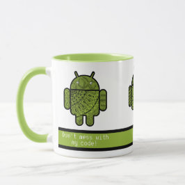 Caneca Não se meta com meus robôs verdes de código