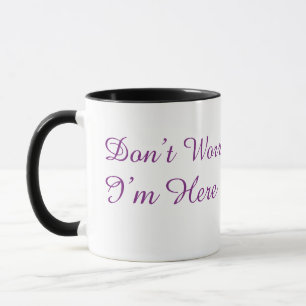 Caneca Não se preocupe, estou aqui, Coff Minimalista Roxo