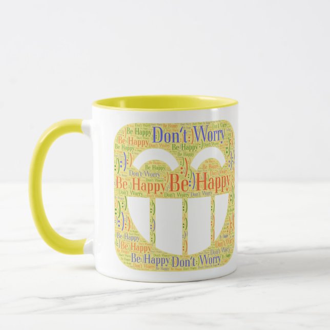 Caneca Não se preocupe, seja feliz. (Esquerda)