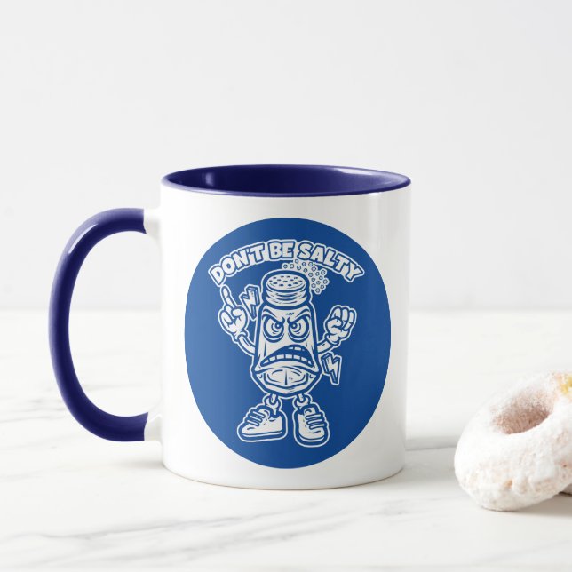 Caneca Não seja salgado, ilustração engraçada (Com Donut)