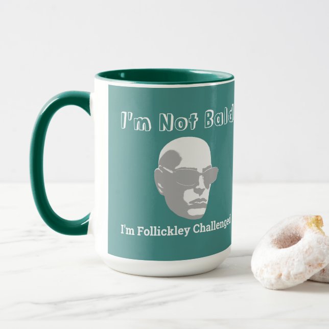 Caneca Não sou careca, sou o Follickley desafiado (Com Donut)