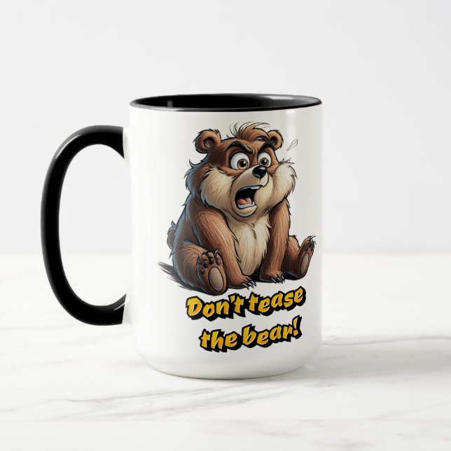 Caneca Não tranquilize o Urso de Teddy - Charme e Humor (Esquerda)
