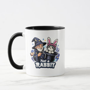 Caneca Não um Coelho – Mago Puxando Gato Engraçado