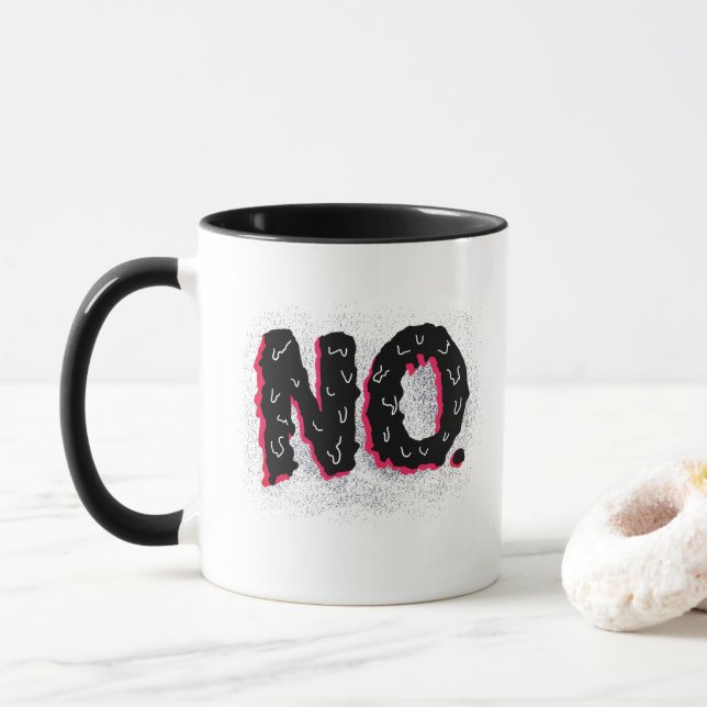Caneca Não: Uma Declaração Negativa Manuscrita (Com Donut)