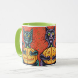 CANECA NÃO VEJA NENHUM MAU PRETO, HALLOWEEN COMBO MUG
