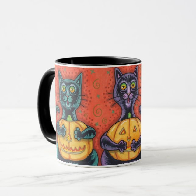 CANECA NÃO VEJA NENHUM MAU PRETO, HALLOWEEN COMBO MUG (Frente Esquerda)