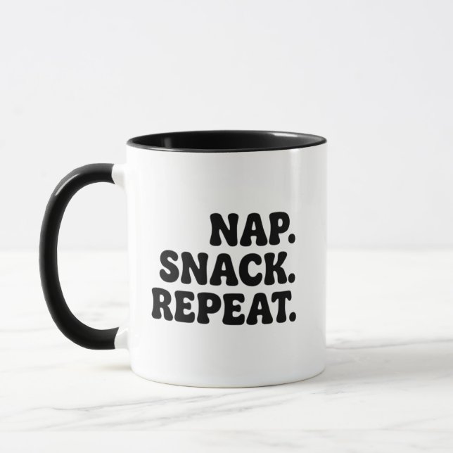 Caneca Nap Snack Repeat - Presente Divertido para  (Esquerda)