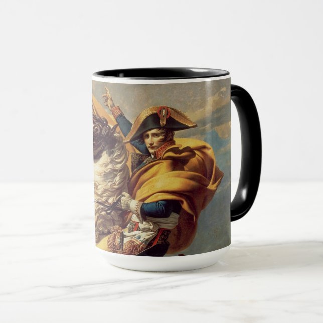 Caneca Napoleão atravessando os Alpes-Jacques-Louis David (Frente Esquerda)