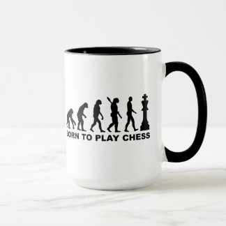 Caneca Nascer da evolução para jogar a xadrez