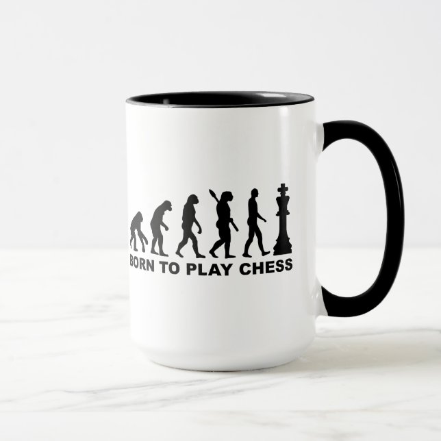 Caneca Nascer da evolução para jogar a xadrez (Direita)