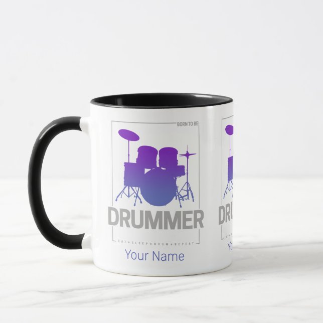 Caneca Nascer de Drummer a ser para membro de Banda do Pe (Esquerda)
