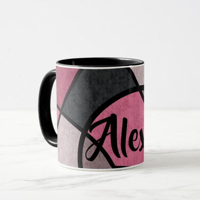 Caneca Nascer do sol rosa, abstrato (Frente Esquerda)