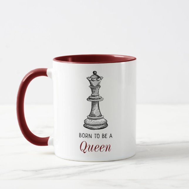 Caneca Nascer elegante de ser mãe de rainha do xadrez (Esquerda)