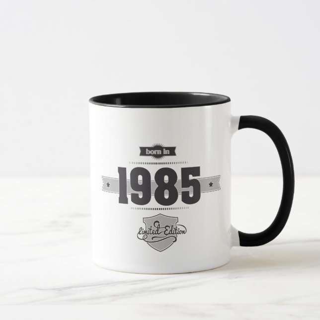 Caneca Nascer em 1985 (Dark&Lightgrey) (Direita)
