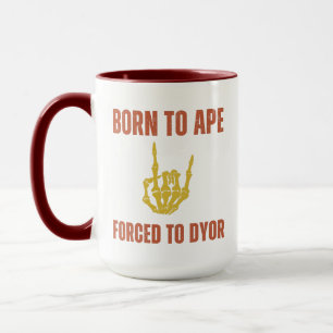 Caneca Nascer para APE Forçado a DYOR Humor Cripto Engr