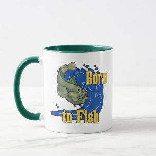 Caneca Nascer para pescar Camisa
