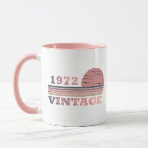 Caneca Nascida em 1972 presente de aniversário moderno e