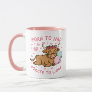 Caneca Nascida para Latir Forçada a Trabalhar Meme Engraç