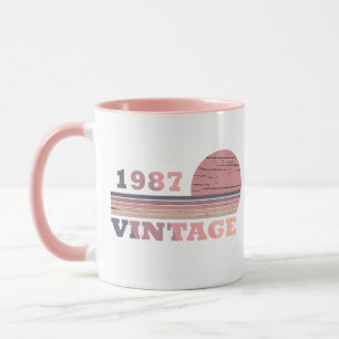 Caneca Nascido em 1987 presente de aniversário moderno vi