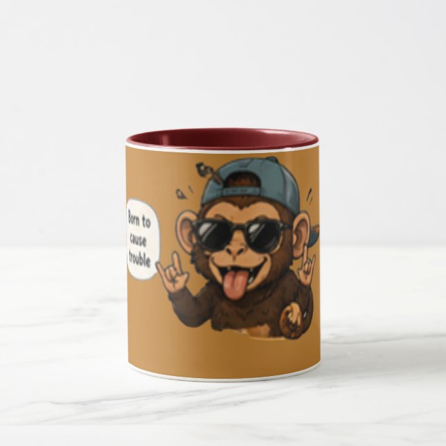 Caneca Nascido para Causar Problemas | Café Sarcástico Di (Centro)