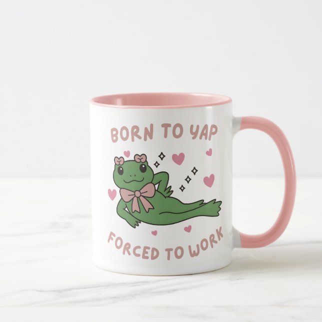 Caneca Nascido para Latir Forçado a Trabalhar Meme de Sap (Direita)