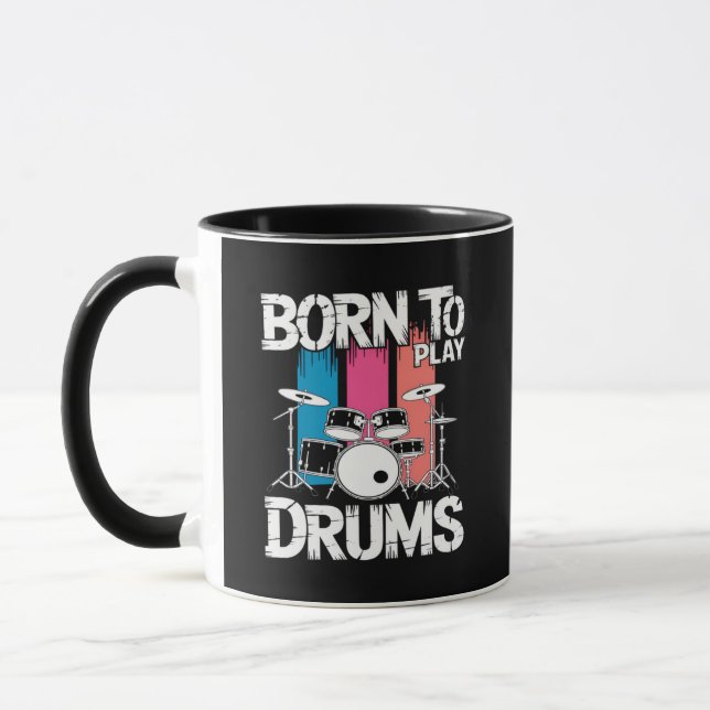 Caneca Nascido Para Tocar Bateria (Esquerda)