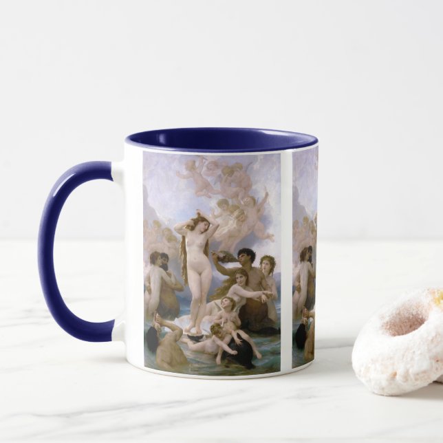 Caneca Nascimento de Vênus por William-Adolphe Bouguereau (Com Donut)