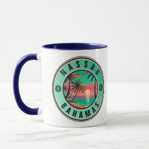 Caneca Nassau Bahamas Retro viagem Sunset Souvenir 1950