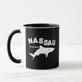 Caneca Nassau - Camisa-T de mergulho de tubarão das Baham