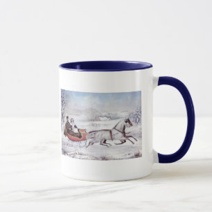 Caneca Natais vintages, A Estrada De Inverno, Cavalo De L