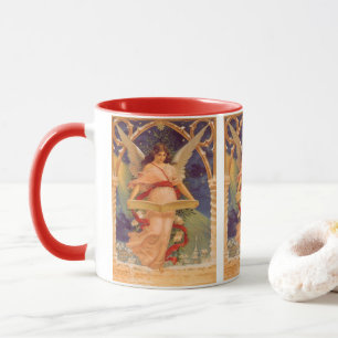 Caneca Natais vintages, Bíblia de leitura de anjo vitori