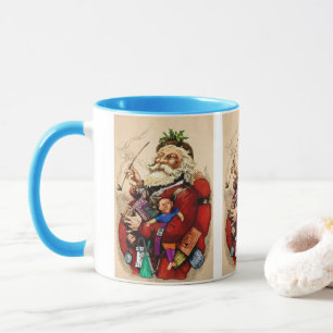 Caneca Natais vintages, Brinquedos da Pipe do Papai Noel 