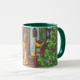Caneca Natais vintages, Cabine de registro com Lareira