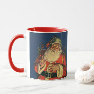 Caneca Natais vintages, Jolly Papai Noel com Brinquedos