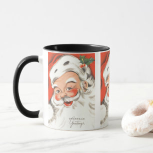 Caneca Natais vintages, Jolly Papai Noel com Sorriso
