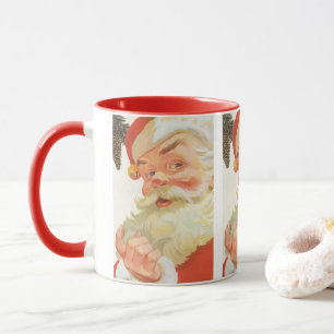 Caneca Natais vintages, Jolly Papai Noel com um Segredo