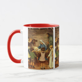 Caneca Natais vintages, Natividade Religiosa com Jesus Be