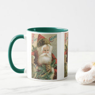 Caneca Natais vintages, Papai Noel Vitoriano com Pinheiro
