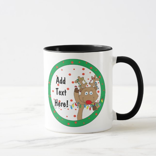 Caneca Natal 11 oz. Reindeer Personalize (Direita)
