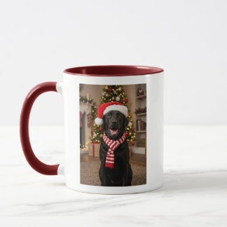 Caneca Natal Aconchegante do Lab Negro Feliz