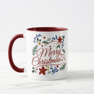 Caneca Natal Alegre Floral