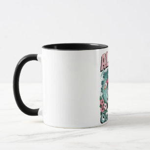 Caneca Natal Aloha Havaí Papai Noel Surfando Tropical