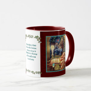 Caneca Natal Americano Cristão Patriótico